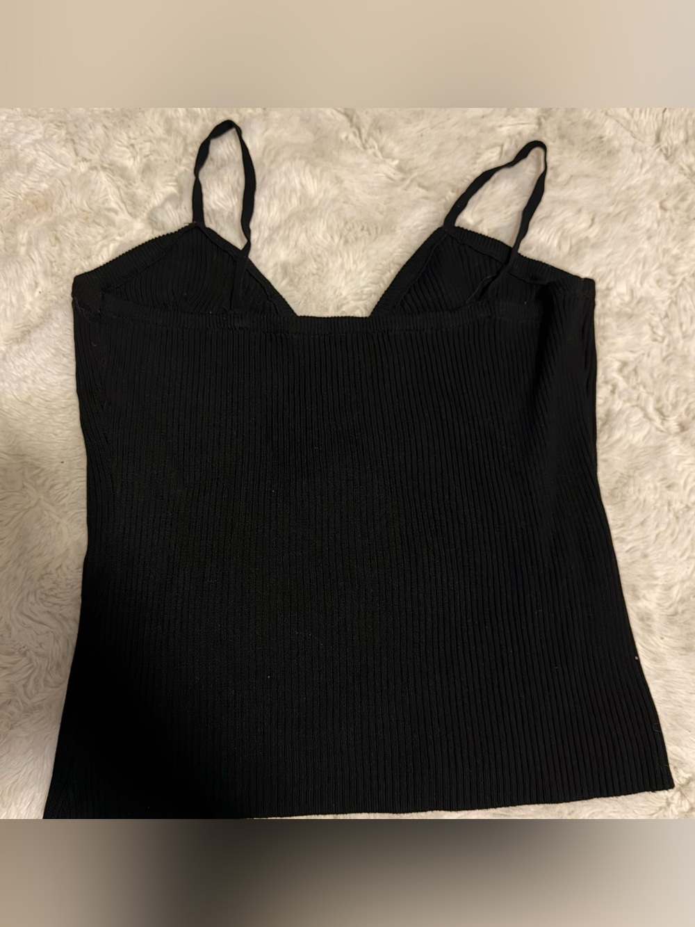 Black Ribbed Button-Front Cami Top - Picture 2 of 2